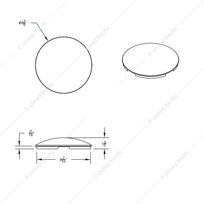 4 Even Notched Chrome Dome Front Hub Cap 7/16" Lip - 10106