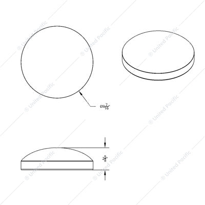 8" Chrome Dome Rear Hub Cap - 10202