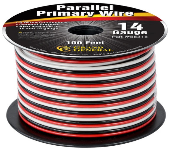 14 gauge 3 parallel primary copper wire roll with PVC jacket