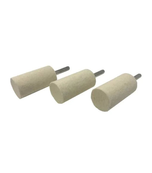 1" x 2" felt cylinder 3-pack, drill attachment, ideal for semi-truck detailing, polishing, and finishing in hard-to-reach areas.