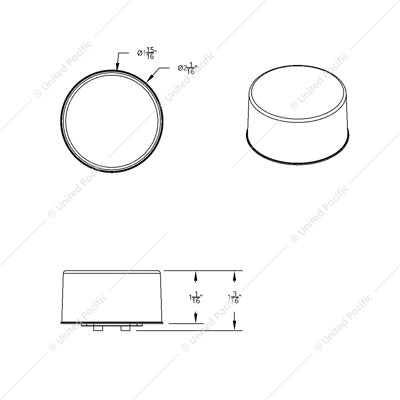 9 LED 2" Mirage Light (Clearance/Marker) Amber LED/Amber Lens - 36524