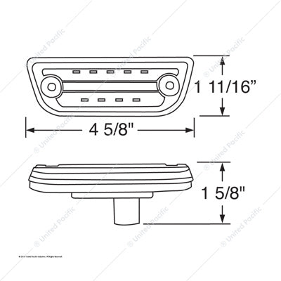9 LED Rectangular Cab Light Amber LED Amber Lens - 36779