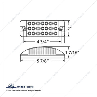 21 LED Reflector Rectangular (Clearance/Marker) Red LED/Red Lens - 38257