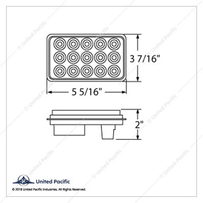 15 LED Rectangular Back-up Light - 38778B