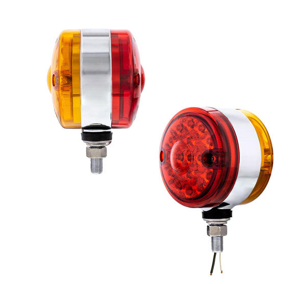 15 LED 3 Inch Reflector Double Face Light Amber & Red LED/Amber & Red Lens - 39565