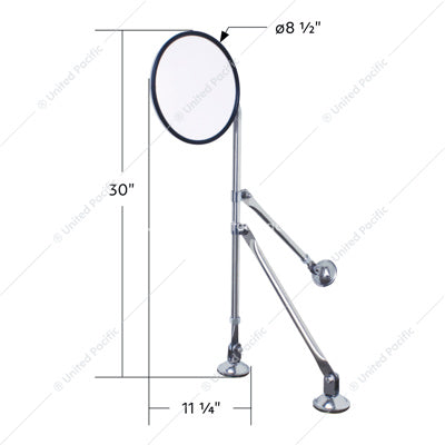 Stainless Tripod Fender Mirror 8 1/2 - 60036