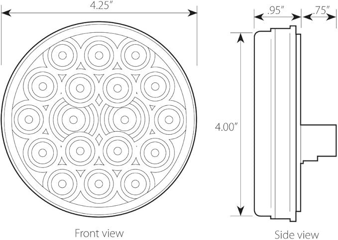 24V 4 Inch Fleet Round Amber/Clear 18 LED Sealed Light - 76451