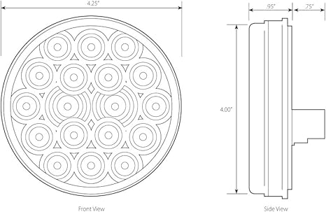 24V 4 inch Round Fleet Amber/Amber 18 Sealed Light - 76450