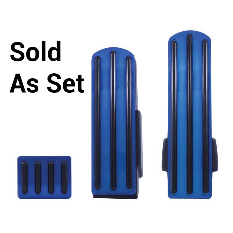 Kenworth Blue Anodized Pedal Set With Black Insert - 70289