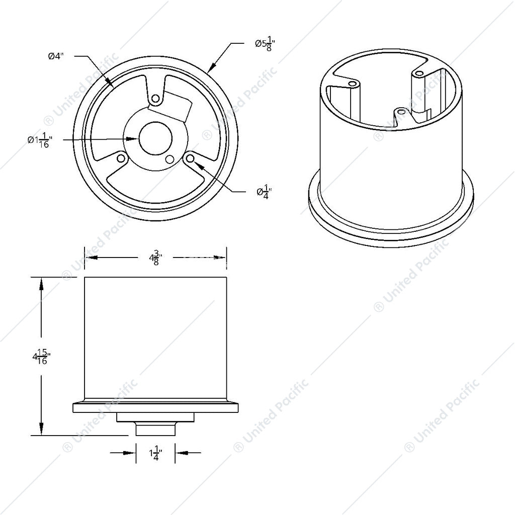 Chrome Steering Wheel Hub For 2007+ Freightliners - 88238