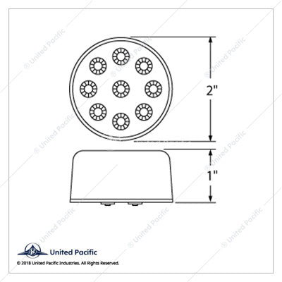 9 LED 2" Reflector Clearance/Marker Light Amber LED/Clear - 38849