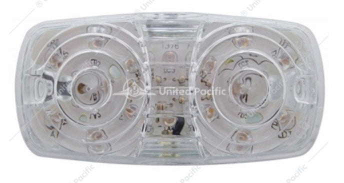 16 LED 4" X 2" Rectangular Light (Clearance/Marker)- Amber/Clear LED Lens - 38325