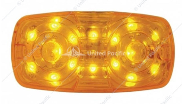 16 LED 4" X 2" Rectangular Light (Clearance/Marker)- Amber LED/Amber Lens - 38225