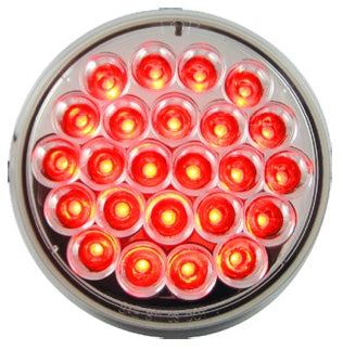 4” Round 24 Diode Red Clear LED Stop/Tail/Turn Light - MTLED4000C-24R