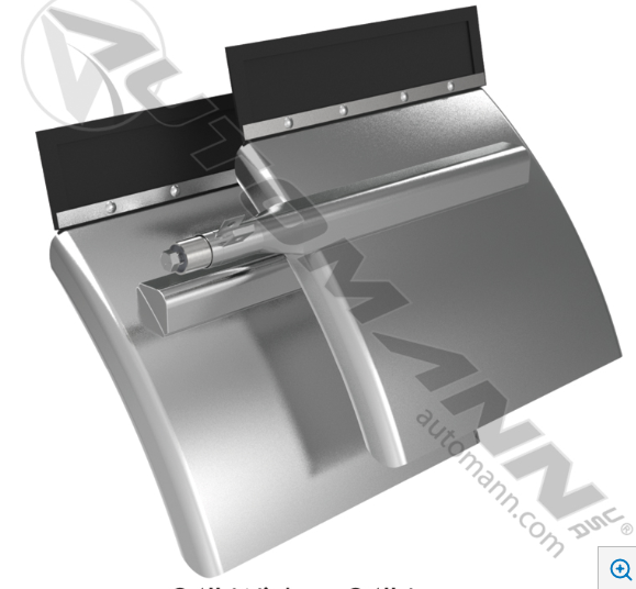 24x24 stainless steel quarter fender kit with mounting posts and top flaps for semi trucks