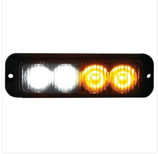 1” x 4” Rectangular 4 Diode Amber Mini Strobe Light w/Clear Lens - MTLEDW1040-4CA