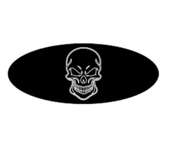 Oval Pedal Emblem Plate - Skull Pair - RW167P-2