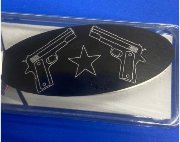 Oval Pedal Emblem Plate - Pistols Pair - RW167P-6