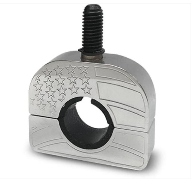 Billet Aluminum American Flag Steering Wheel Spinner Clamp - RW239-2-HT