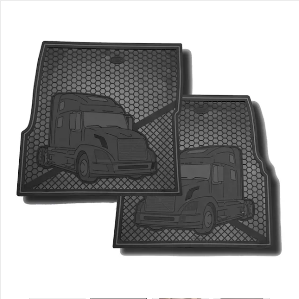 Rubber Floor Mats with Spill Protection for Volvo Black Set - 65416