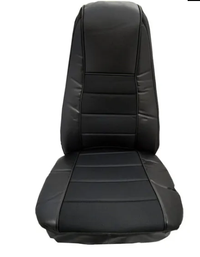Seat Cover With Back Pocket Faux Leather With Breathable Fabric Black - 65315