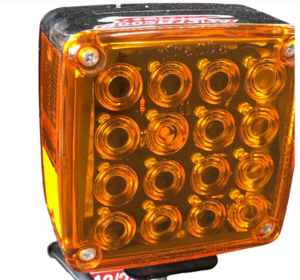 Pedestal Turn Fixed 34 Led Light Left Red /Amber 12/24 V, W/1 Screw And Direct Pigtail - 8324CFL
