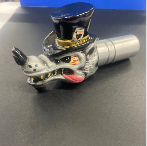 Valve Knob Stationary Top Wolf With Black Hat - 17987