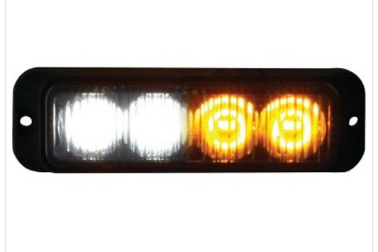1” x 3.5” Rectangular 4 Diode Amber Mini Strobe Light w/Clear Lens, SAE J595 Class 1 -  MTLEDW1035-4CA