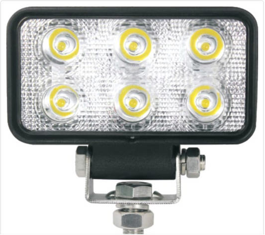 2” x 4” Rectangular 6 Diode LED Work Light, 1200 Lumen Flood Beam -  MTLW52040-6