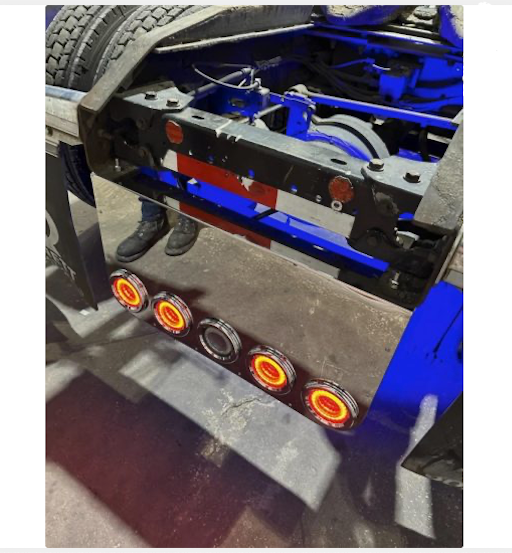 34"x 20" Rounded Corner Rear Panel W/5-4 Light Holes BP-5091