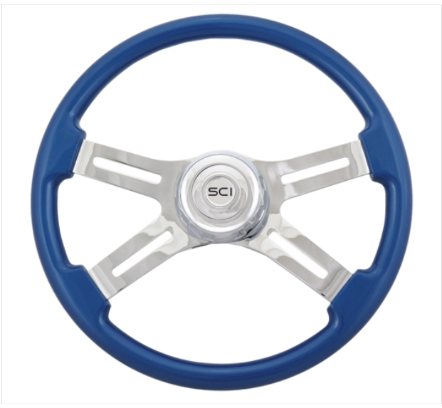 Classic Blue Chrome 16" Steering Wheel - 508-3081-77502