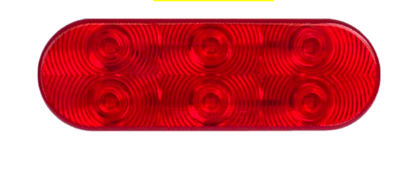 6” Oval 6 Diode Sealed Red LED Stop / Tail / Turn Light-MTLED2238-6R