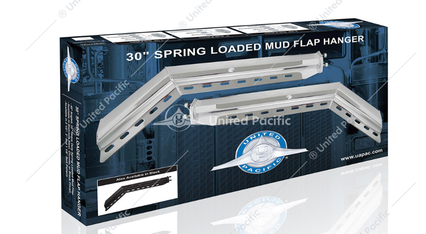 30" Black 45 Degree Angled Heavy Duty Mud Flap Hanger 1 1/8" Bolt Pattern - 10650