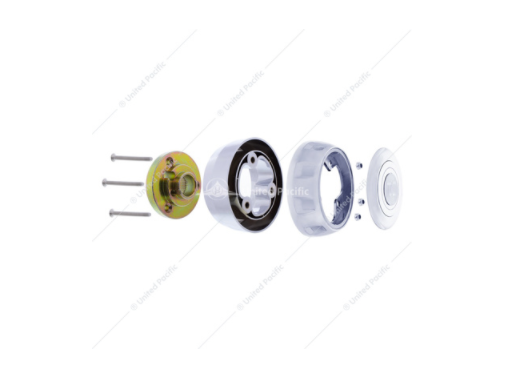 Chrome Steering Wheel Hub & Horn Button Kit For 2014-2022 Kenworth T680 & Peterbilt 579 - 88292