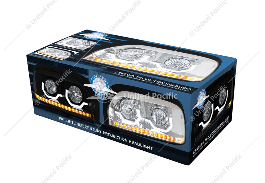 Freightliner Century Chrome Projection Headlight With Led Turn Signal & Light Bar Passenger - 31204