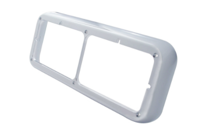 Chrome Plastic Rectangular Dual 4" X 6" Headlight Bezel - 40978