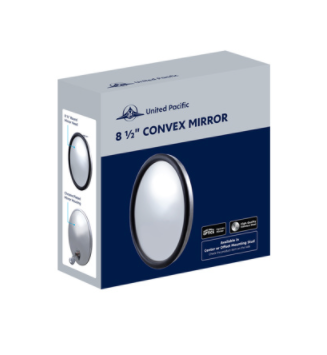 Stainless Steel Convex Mirror with Offset Mounting Stud 8 1/2" - 60035