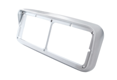 Chrome Plastic Rectangular Dual 4" X 6" Headlight Bezel with Visor -40983