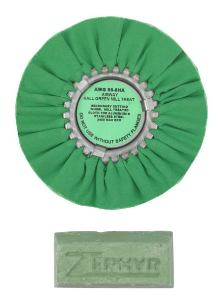 Zephyr Hall Green 8" Airway Buff With Green Bar Rouge - AWG58-8WB