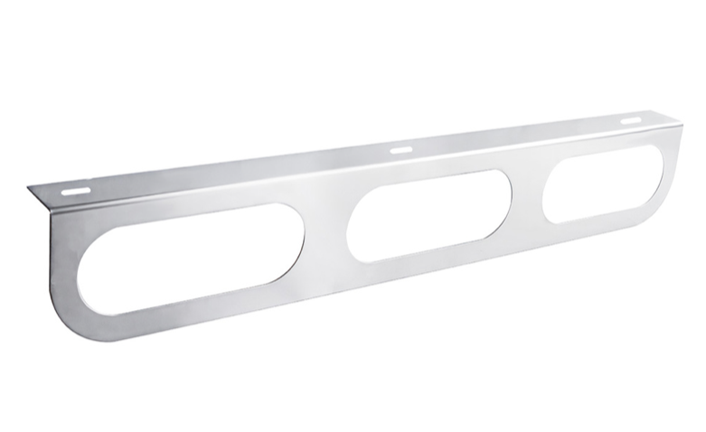 Stainless Steel Light Bracket With Three Oval Light Cutouts - 20407