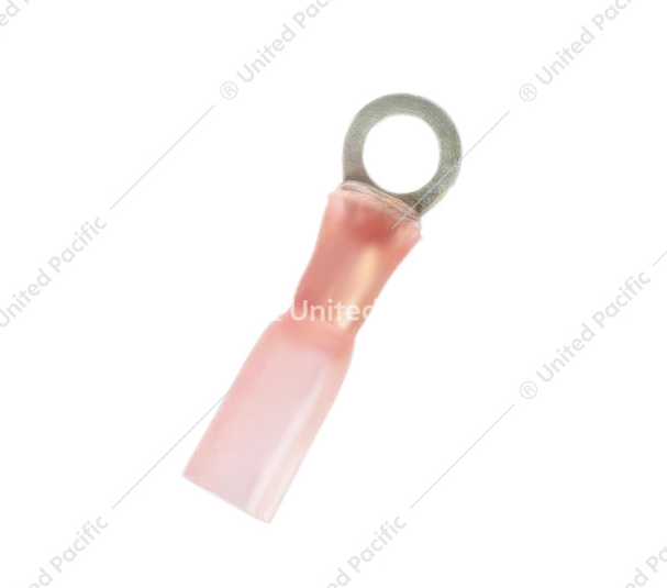 8 AWG 1/2" STUD CS HEAT SHRINK RING TERMINAL - PINK, 4 PCS - 98205