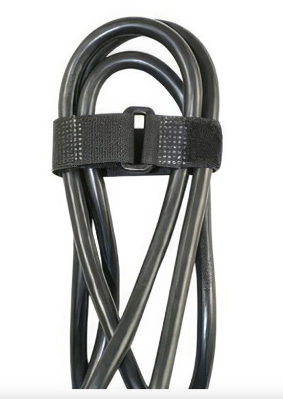 8" BLACK HOOK & LOOP VELCRO STRIP-TIE FASTENERS WITH BUCKLE, 8 PCS -98022