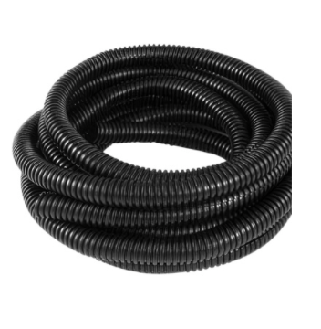 1/4" Inner Diameter Black Flex-Guard Convoluted Split Seam Tubing - 98028