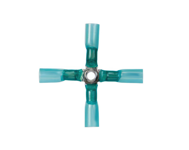 22-18 AWG 4-WAY (X) CS HEAT SHRINK CONNECTOR - RED, 5 PCS.-98161