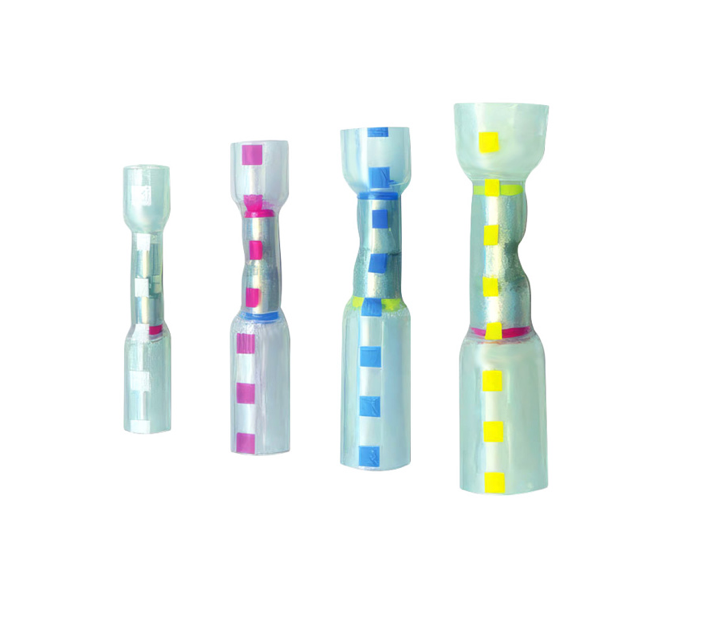 24-22 TO 20-18 AWG CS MULTI-WIRE HEAT SHRINK CONNECTOR - CLEAR W/ WHITE DASH, 5 PCS -98136