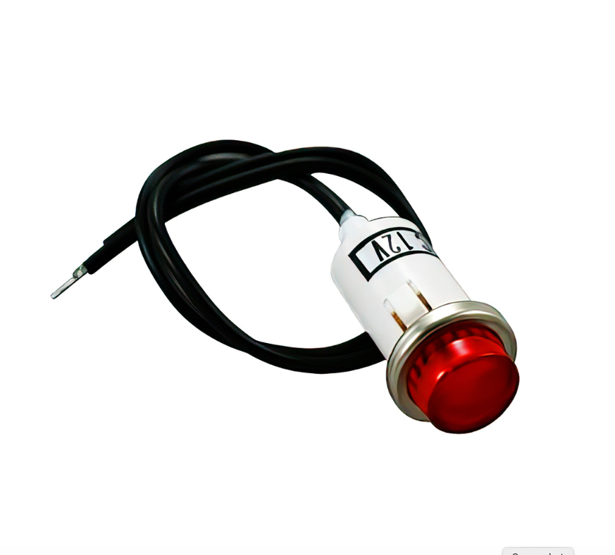 16 AMP 12V RED WARNING LIGHT W/ 1/2" PANEL MOUNT AND LEADS 1 PC 98308