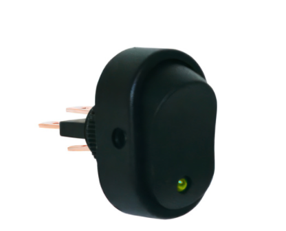 Green Led Oval Rocker 16 Amp 12V On/Off 1/2″ Dia.1 PC -98368