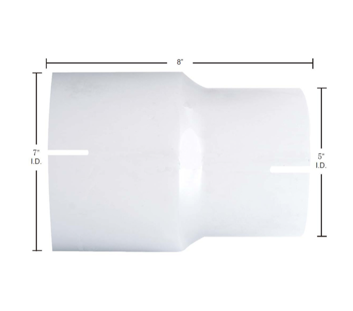 Chrome Reducer 7" I.D. TO 5" I.D. RC-7I5I-8C