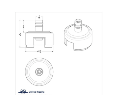 7/16" Chrome Top Gearshift Mounting Adapter for Eaton-Fuller 13/15/18 Speed Shifters - 70603B