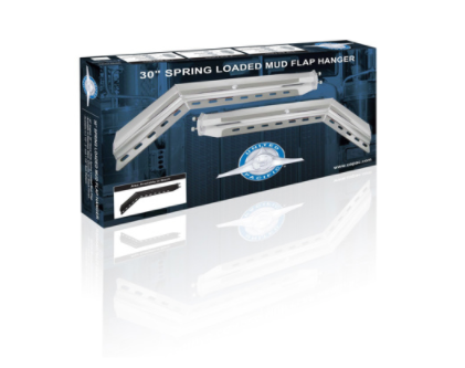 30" Chrome 45 Degree Angled Heavy Duty Mud Flap Hanger 1 1/8" Bolt Pattern - 10649